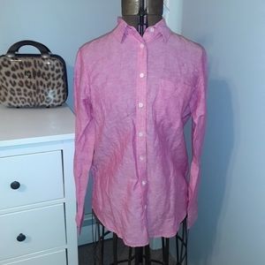 NWT Pink Ladies Button Down Linen Shirt